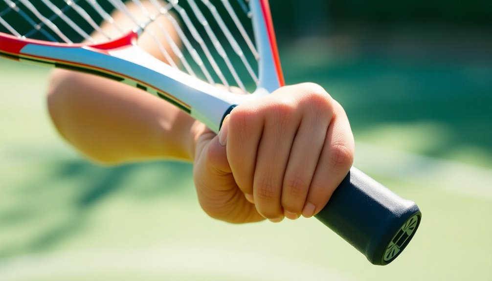 proper two handed backhand grip